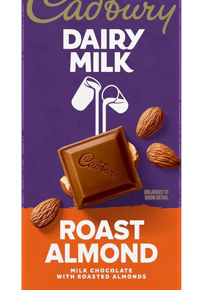 Cadbury شوكولاتة كادبوري دايري ميلك بالحليب مع اللوز المحمص، 3.5 أونصة (14 قطعة) - Image 4